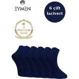 Eymen Socks 6'lı Paket Unisex Kolej & Tenis Çorabı Düz Renk Kısa Lacivert | Pamuklu (Kadın & Erkek) - 36 - 40