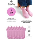 Eymen Socks Unisex Patik Çorap 6'lı Paket – Pamuklu, Kuşaklı, Kadın Erkek Kullanıma Uygun Pembe - 36 - 40