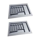 EYMEN YAPI 2 Adet Çekmece İçi Kaşıklık 62 X 49 Cm Gri Mutfak Çekmece Düzenleyici