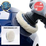 Eymen Yapı Performans Seri %100 Doğal Kuzu Postu Polisaj Keçesi 115 mm Beyaz