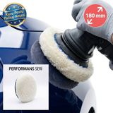 Eymen Yapı Performans Seri %100 Doğal Kuzu Postu Polisaj Keçesi 180 mm Beyaz