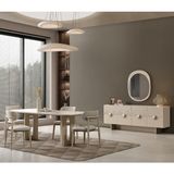 Eymense Alyans Modern Yemek Odası Takımı MDF Malzeme 208 cm Genişlik 92 cm Derinlik 77 cm Yükseklik