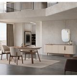 Eymense Aura 6 Sandalyeli Yemek Odası Takımı Modern Tasarım MDF Malzeme Ceviz Renk 200x90 cm