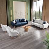 Eymense Class Bohem Koltuk Takımı Lacivert Modern Tasarım Polyester 3+3+1+1 228 cm Genişlik