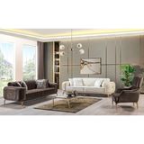 Eymense Esila Koltuk Takımı Modern Kadife Malzeme 3+3+1 238 cm Kahverengi Mekanizmalı