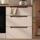 Eymense Hera 240 Cm Mutfak Dolabı Seti %100 Mdf Ledli Fırın Modüllü Çekmeceli Lavabolu Raflı Mutfak Dolabı Takımı 7 Modül Tezgah Dahil Bej Çok Renkli