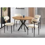 Eymense Hisar Modern Tasarımlı Açılır Mutfak Masa Takımı Suntalam Malzeme 4 Sandalyeli 120x70 cm - Meşe