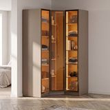 Eymense Lora Camlı Gardırop %100 Mdf Köşe Modüler Giyinme Odası Dolabı - Bej
