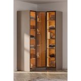 Eymense Lora Camlı Gardırop %100 MDF Köşe Modüler Giyinme Odası Dolabı