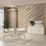Eymense Masal Modern 4 Sandalyeli Açılır Masalı Yemek Odası Takımı - Krem