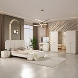 Eymense Masal Modern 6 Kapaklı Yatak Odası Takımı Ön Yüzler MDF - Krem