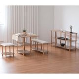 Eymense Pia Yemek Odası Takımı Modern Ceviz Suntalam Malzemeden 104 cm Genişlikte Tasarım