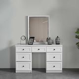 Eymense Stockholm Modern Aynalı Şifonyer MDF Malzeme 135 cm Genişlik 6 Çekmeceli Beyaz