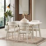 Eymense Vizyon Modern 4 Sandalyeli Açılır Masalı Yemek Masası Takımı Ön Yüzler MDF - Krem
