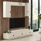 Eymense Vizyon Modern TV Ünitesi Seti Ön Yüzler MDF - Krem