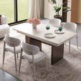 Eymense Zen 4 Sandalyeli Modern Yemek Masa Takımı - Krem