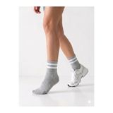 EymenSocks 6'lı Ekonomik Kısa Rahat Fitilli Kolej Çemberli Tenis Çorabı Gri - Erkek Kadın Için Uygun