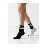 EymenSocks 6'lı Ekonomik Kısa Rahat Fitilli Kolej Çemberli Tenis Çorabı Siyah - Erkek Kadın Için Uygun