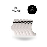 EymenSocks 6'lı Ekonomik Uzun Rahat Fitilli Kolej Çemberli Tenis Çorabı Beyaz - Erkek Kadın Için Uygun