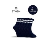 EymenSocks 6'lı Ekonomik Uzun Rahat Fitilli Kolej Çemberli Tenis Çorabı Lacivert - Erkek Kadın Için Uygun
