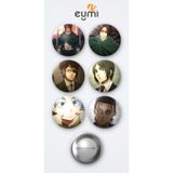 Eymi Design Attack on Titan ( Titana Saldırı) Hange Zoe Anime ve Eren Yeager Anime 6'lı Metal Rozet Seti 58mm İğneli Buton Çanta Yaka Rozeti