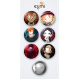 Eymi Design Bungou Stray Dogs Chuya Anime ve Akutagawa Anime 6'lı Metal Rozet Seti 58mm İğneli Buton Çanta Yaka Rozeti