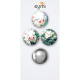 Eymi Design Cookie Run Kingdom White Lily Cookie 3'lü Metal Rozet Seti 58mm İğneli Buton Çanta Yaka Rozeti