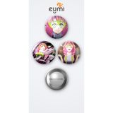 Eymi Design Demon Slayer ( İblis Keser ) Mitsuri 3'lü Metal Rozet Seti 58mm İğneli Buton Çanta Yaka Rozeti