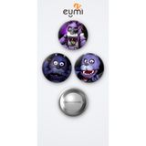 Eymi Design Five Nights at Freddy's Oyunu Bonnie The Bunny Oyun 3'lü Metal Rozet Seti 58mm İğneli Buton Çanta Yaka Rozeti