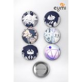 Eymi Design Fundamental Paper Education FPE Oliver Abbie Çanta Süsü Rozet İğneli Buton Rozet Seti 58 mm (6'lı)