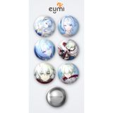 Eymi Design Genshin Impact Odette ve Alyosha 6'lı Metal Rozet Seti 58mm İğneli Buton Çanta Yaka Rozeti