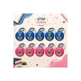 Eymi Design Kitap Kurdu 58 mm Buton Rozet 10 Adet - Öğrenci Başarı Rozeti - Okul Öncesi, Anaokulu ve İlkokul Motivasyon Rozeti