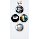Eymi Design Linkin Park 3'lü Metal Rozet Seti 58mm İğneli Buton Çanta Yaka Rozeti