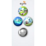 Eymi Design Regular Show ( Sürekli Dizi ) 3'lü Metal Rozet Seti 58mm İğneli Buton Çanta Yaka Rozeti