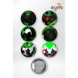 Eymi Design Roblox 1x1x1x1 Forsaken King Karanlık Kral Çanta Süsü Rozet İğneli Buton Rozet Seti 58 mm (6'lı)