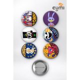 Eymi Design The Amazing Digital Circus Tüm Kadro Sirk Çanta Süsü Rozet İğneli Buton Rozet Seti 58 mm (6'lı)