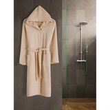 Eymir Home Collection Kapüşonlu Erkek/kadın Bornoz Yetişkin Unisex Pamuk - 2XL - Bej