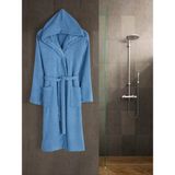 Eymir Home Collection Kapüşonlu Erkek/kadın Bornoz Yetişkin Unisex Pamuk - İndigo