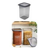 Eynel 1 Adet 1200 ml Gri Kare Saklama Kabı Silikon Kapak Hava Geçirmez Kuru Baklagil Kahve Bakliyat Makarna Kutu