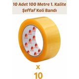 Eynel 10 Adet 100 Metre Hotmelt Koli Bandı Şeffaf Renkli, Güçlü Yapışkan, Kağıda Yapışır