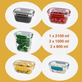 Eynel %100 Hava Geçirmez Iç Içe Geçebilen Saklama Kabı Seti Contalı Kapak Su Sızdırmaz Kapaklı Gıda Saklama Takımı Erzak Meyve Kutusu Kuruyemiş Bakliyat Kap - Standart - Çok Renkli