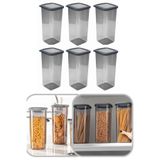 Eynel 1600 ml Şeffaf Kare Saklama Kabı Silikon Kapak Hava Geçirmez Kuru Baklagil Kahve Bakliyat Makarna