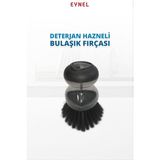 Eynel 2 Adet Deterjan Hazneli Bulaşık Fırçası, Pratik Kullanımlı Fırça Lavabo Temizleme Aparatı - Çok Renkli