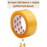 Eynel 24 Adet 100 Metre Hotmelt Koli Bandı Şeffaf Renkli, Güçlü Yapışkan, Kağıda Yapışır
