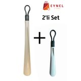 Eynel 2'li Set 42 cm & 27 cm Sert Plastik Ayakkabı Çekeceği Kerata Ayakkabı İçin Pratik Çekecek