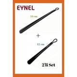 Eynel 2'li Set 42 ve 54 cm Askılı Ayakkabı Çekeceği Uzun Plastik Kerata Renkli Ayakkabı Giyme Aparatı - Çok Renkli