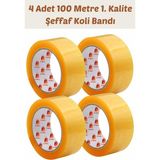 Eynel 4 Adet 100 Metre Hotmelt Koli Bandı Şeffaf Renkli, Güçlü Yapışkan, Kağıda Yapışır