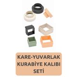 Eynel 7 Parça Tırtıklı Kare Ve Yuvarlak Kurabiye Kalıbı Seti Şekilli Hamur Kesici