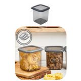 Eynel 800 ml Gri Kare Saklama Kabı Silikon Kapak Hava Geçirmez Kuru Baklagil Kahve Bakliyat Makarna Kutu