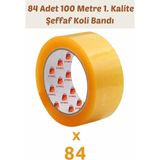 Eynel 84 Adet 100 Metre Hotmelt Koli Bandı Şeffaf Renkli, Güçlü Yapışkan, Kağıda Yapışır